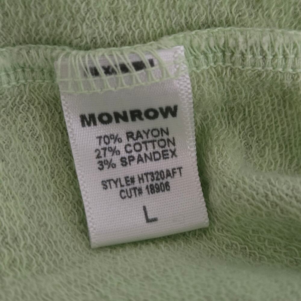 Monrow Spring Green Supersoft Hoodie L Cozy Quiet Luxury Athleisure - Picture 4 of 5
